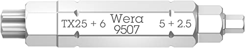 WERA-05073202001-4-in-1 BIT, 9507 SB 4-in-1 BIT 2, 2.5; 5; 6 x Tx 25 x 37 ממ