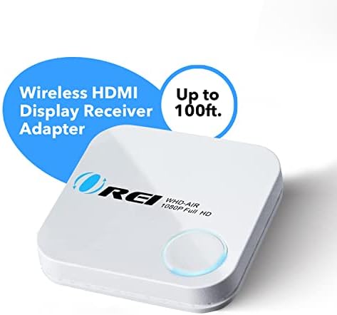 OREI Wireless HDMI תצוגה מתאם מקלט, פתרון שיקוף מסך WIFI פתרון Miracast AirPlay Dongle עד 100 רגל iPhone/iPad/Android/Mac/Windows