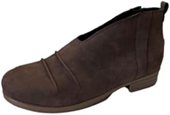 נעלי נשים וינטג 'זמש זמש עגול כף אצבע עגולה מגפי קרסול קשת פלטפורמת תמיכה במתחם סניקרס לופרה מערבית בוקרה