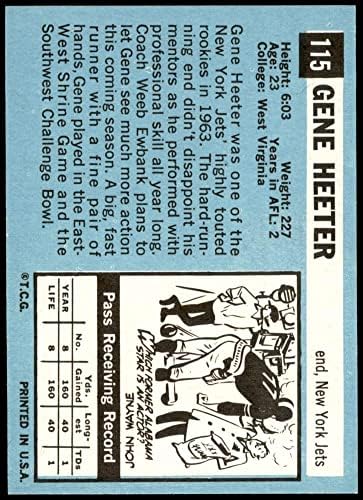 1964 Topps 115 Gene Heeter New York Jets NM/MT JES