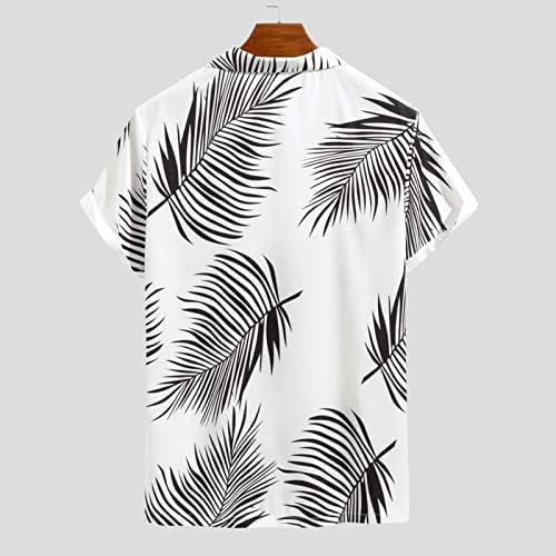 כפתור מזדמן של XXBR לגברים למטה חולצות שרוול קצר חוף קיץ חוף וינטג 'מודפס חולצה הוואי לחולצה להוואי לגברים