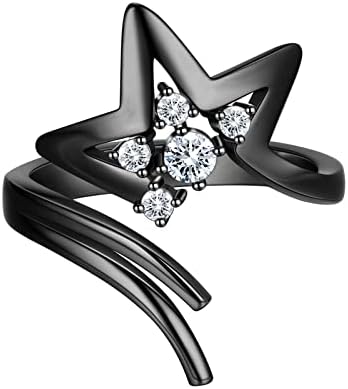 טבעת מתכווננת כוכב יפה נוצץ חלול כוכב מדד מפרק משותף טבעת רסיס / אקדח שחור מצופה כוכב גלישת