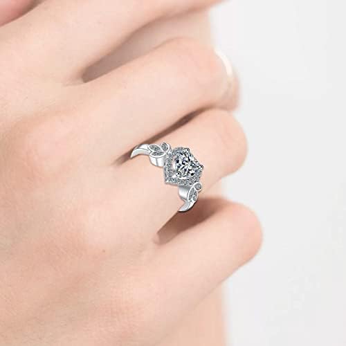 2023 חדש יהלומי פתוח לב פה טבעת עיצוב מהבהב טבעת יום אמא של טבעות נשים טבעת גודל 10