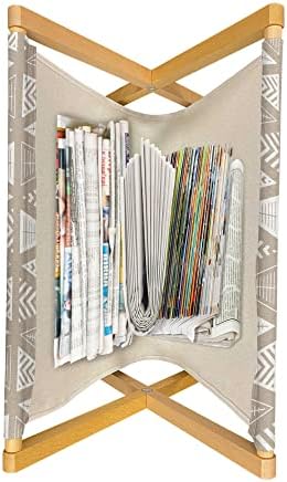 מגזין גיאומטרי ומחזיק הספרים Ambesonne, דפוס סגנון ניטרלי מודרני של הדפס משולשים נוי מופשטים, עיצוב