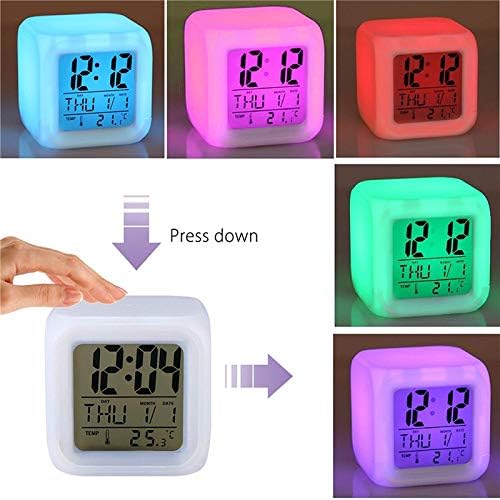 7 ColoralArm Clock Led שעון דיגיטלי החלפת לילה אור זוהר שעון שולחן ילדים נואש ילדים מתנה למבוגרים ובלון