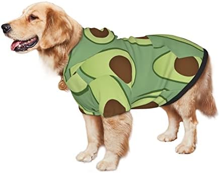 קפוצ'ון גדול של כלב ירוק-אווקדו-דפוס דפוס חיות מחמד סוודר עם מעיל תלבושת חתולים רכה X
