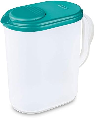 סטריליט 04900906 אולטרה-אילם BPA בחינם קנקן משקה ליטר עם ידית אחיזה נוחות ומדידת סימני, ברור/כחול