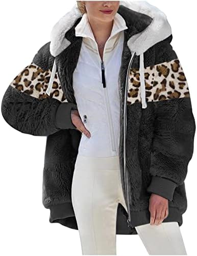 מעילי פליס חורפניים של Twgone לנשים מעילי שרפה חמים עם קפוצ'ונים סוודר פלוס גודל קטיפה בגודל