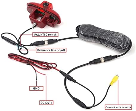 רכב עמיד למים ראיית לילה HD HD High Mount Brake Light מצלמה אחורית תצוגה אחורית הפוכה מצלמה תואמת ל-