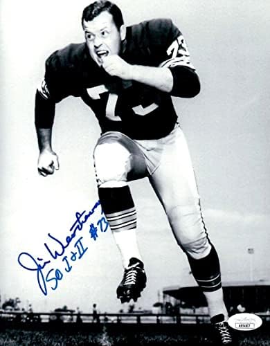 ג'ים Weatherwax חתום חתימה 8x10 Photo Packers SB I & II 73 JSA AB54807 - תמונות NFL עם חתימה