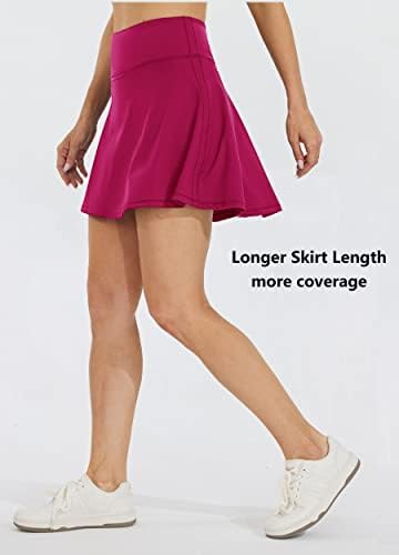 חצאיות טניס לנשים של וויליט 17 מותניים גבוהות משקל קל גולף גולף חצאיות עם כיסי מכנסיים קצרים