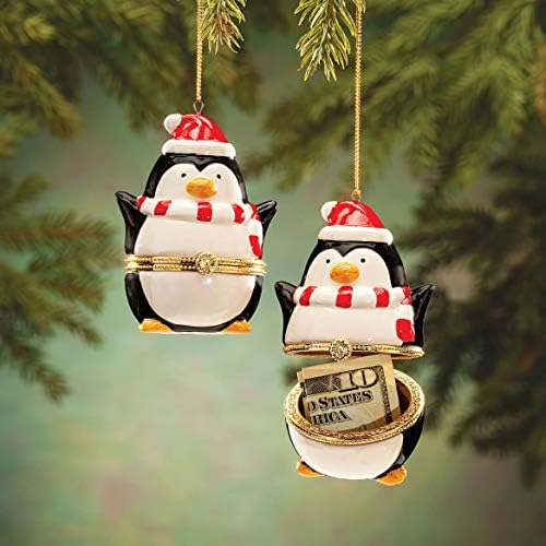 שיא חג פינגווין קופסת תכשיט - קופסת קישוט הפתעה מילוי כסף, תכשיטים, טבעת אירוסין