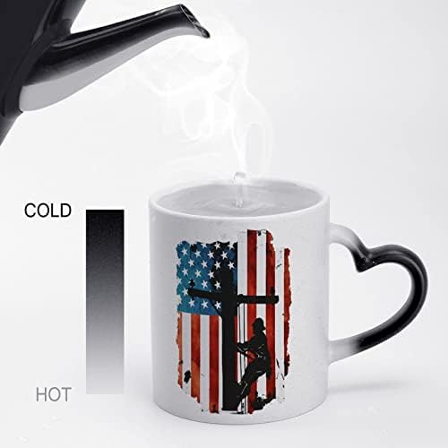 LINEMAN דגל אמריקאי כבל חשמלי ליין ספל קפה ספל קרמיקה מחליף כוס כוסות תה למתנות ביתיות משרדיות