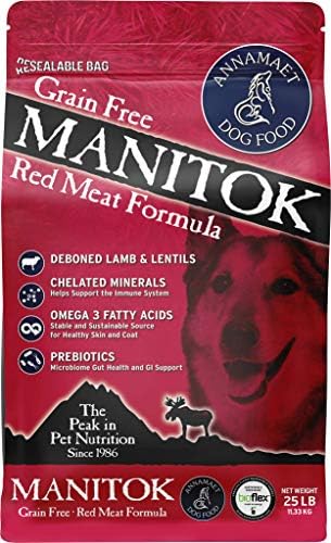 אנמאט ללא דגנים מניטוק נוסחת בשר אדום מזון יבש לכלבים,, שקית 25 ליברות