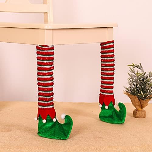 חג המולד כיסא רגל כיסוי, פסים שולחן רגל מכסה, פסים שדון רגליים נעלי רגליים המפלגה קישוטי טובות