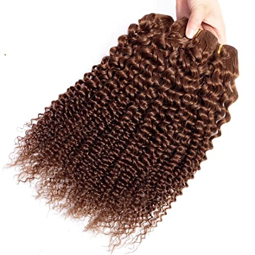 ברזילאי מתולתל שיער חבילות 3 יחידות 10 12 14 אור חום ברזילאי שיער מארג חבילות קינקי מתולתל שיער טבעי
