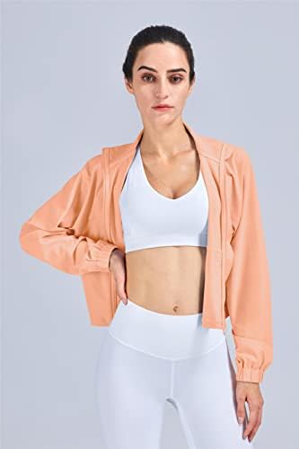 אלטילנד נשים של ספורט ריצה יוגה כושר מסלול לרכוס קצוץ מעילי עד 50 + שמש הגנה ארוך שרוול אימון חולצות