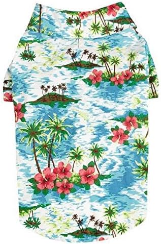 חולצות בריזה בהוואי לכלבים חולצת מחנה כלבים אלוהה עם עיצוב דקל גן העדן