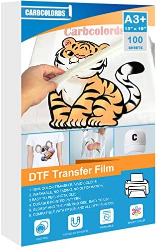 CarbColords DTF Transfer Transfer Transform Glossy Bleer Preatre -נייר העברת חום מחמד פרימיום עבור