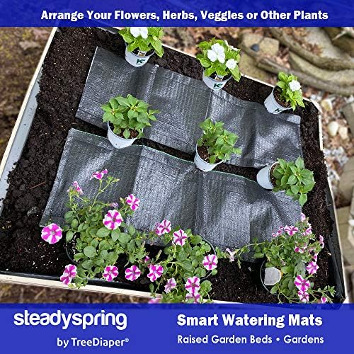 מחצלת השקיה חכמה למיטות גינה מוגבהות מילוי השקיה של 30 יום עם גשם לגנים, צמחי עגבניות, פרחים