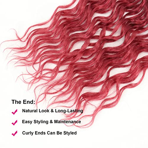 חדש פו לוקס סרוגה שיער עם עמוק מתולתל מסתיים 24 אינץ 8 חבילות אומברה אדום אלת רך לוקס סינטטי צמות מראש ראסטות