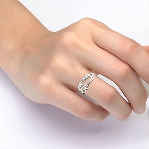 2023 טמפרמנט רב שכבה שלוש טבעת חכם טבעת מסתובב העברת חרוז טבעת לחץ חרדה טבעת טבעות לנשים עלה