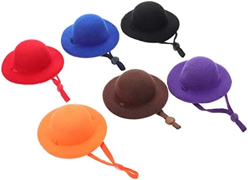 6 יחידות כובעי עוף לכובעי תרנגולות לתרנגולות כובע עליון לחיות מחמד זעיר עם רצועה אלסטית מתכווננת לעופות