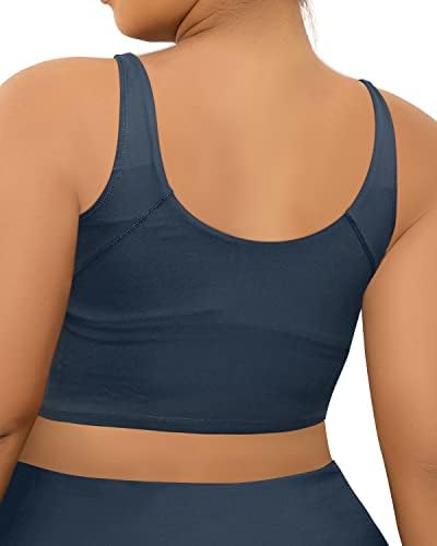 Marinavida Plus Size Longline Bra לחזיית ספורט נשים חזיית ספורט בתוספת אימון גודל יבול עליון טנקים