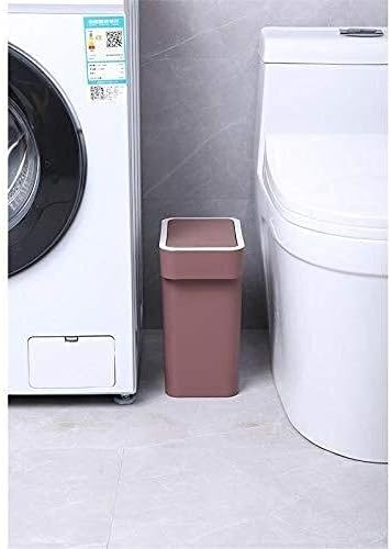Wxxgy זבל מיכל זבל יכול לפח פח אשפה ביתי, חדר שינה, סלון, חדר אמבטיה, עם מכסה, מכסה פשוט, מכוסה ביד/כחול/24x15x30