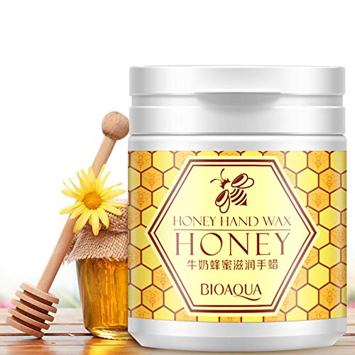 ביואקווה טבעי דבש וחלב עדין יד שעווה רך לקלף מסכת משיי עור טבעי תמציות לחות לחות להזין 170 גרם