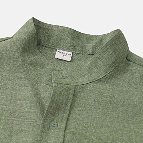 חולצות שרוול קצרות של HDDK Mens, 2022 עמדת קיץ צווארון כפתור למטה חולצה בצבע אחיד בצבע וינטג 'צמרות מזדמנים