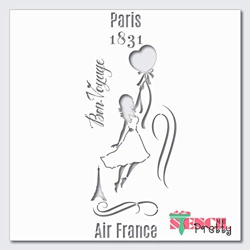 סטנסיל - צרפתית בון מסע אייפל מגדל פריז הטוב ביותר ויניל גדול שבלונות עבור ציור על עץ, בד, קיר, וכו'.- חומר