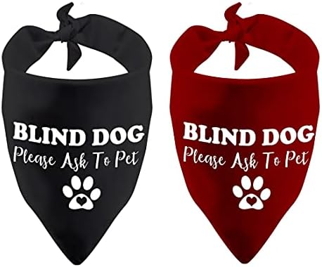 2 חבילה עיוור כלב בנדנה עיוור כלב אנא לשאול כדי לחיות מחמד כלב בנדנה מטפחת צעיף עניבה על