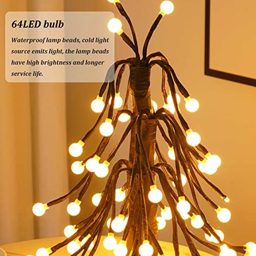 עץ חג המולד מיני אור 13.8 אינץ 'מנורה מלאכותית מנורת עץ מלאכותית סוללת LED לבנה חמה מופעלת לחתונה