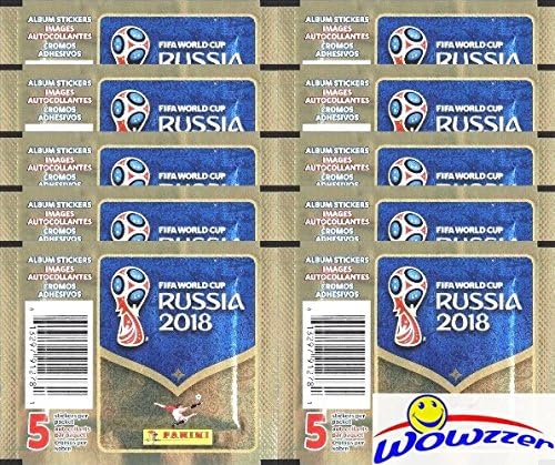 2018 קולקציית גביע העולם של פאניני פיפא רוסיה עם 10 חבילות מדבקות אטומות מפעל עם 50 מדבקות! חפש סופרסטארים