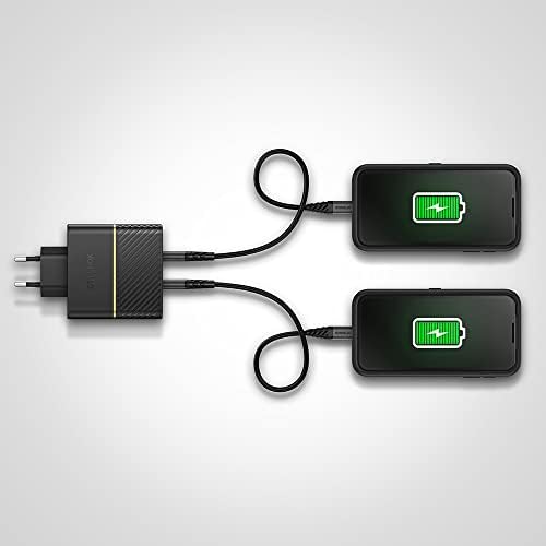 Otterbox USB -C יציאה כפולה מטען קיר מהיר, 50W משולב - שימר שחור
