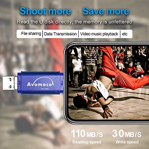 AVOMOCO 3.1 128GB 3 בכונן הבזק מהיר מהיר לטלפונים אנדרואיד מסוג C/USB C, טאבלט. כונן זיכרון של