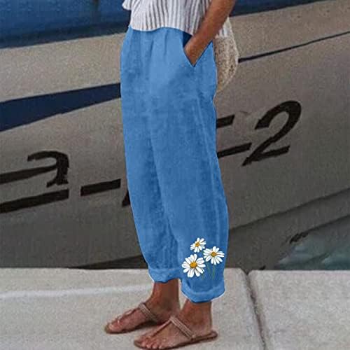 מכנסי קפרי קפרי של Kcjgikpok, מכנסי קפריס רגל רחבה עם רגל רחבה מכנסיים קפריס עם כיסים מכנסיים למותניים