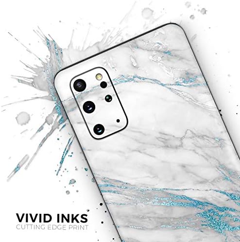 עיצוב שיש Skinz ודיגיטלי כחול דיגיטלי נייר כסף v8 מגן על דבקת ויניל עטיפת עור תואם לסמסונג גלקסי S20