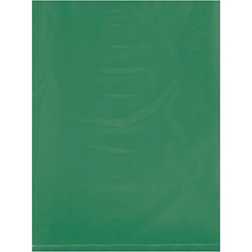 שקיות פולי שטוחות, 2 מיל, 9 x 12, ירוק, 1000/מקרה