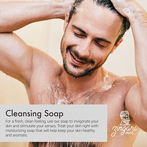 זינגארי מן הנווד סבון אמבט-ניקוי סבון פנים לגברים - סבון לגוף, פנים, ניקוי פנים, שטיפת פנים, ניקוי עור, גילוח-שימוש