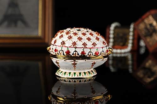 ביצת Qifu Faberge Respcs בסגנון קופסת תכשיט תכשיטים עם אמייל עם מתנה ייחודית לצירים לעיצוב הבית