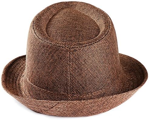 כובע טרילבי כובע סאנהט גנגסטר כובע כובע גברים נשים חוף צבע אחיד שמש פדורה פנמה קש, כובע ג'אז כובע הגנה מפני