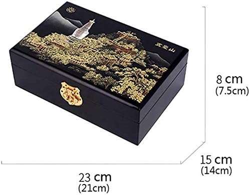 תיבת תכשיטים XJJZS -קופסת תכשיטים קופסת עץ שקופה אחסון כפול