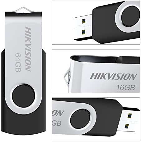 HikVision 32GB USB3.0 כונן הבזק כונן פלאש אחסון זיכרון מקל עם מארז מתכת לאחסון וגיבוי נתונים עם סיבוב 360 מעלות,