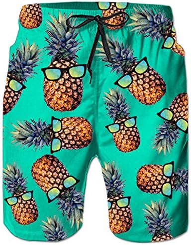גזעי שחייה של Raisevern לגברים מהיר לוח יבש מהיר במכנסיים קצרים לבוש חוף הוואי מצחיק עם כיס