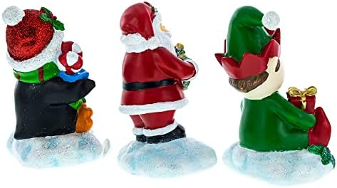 סט Bestpysanky של 3 מחזיקי גרבי חג המולד - ELF, סנטה ופינגווין