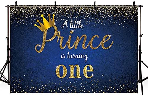 משלוח 7 על 5 רגל נסיך 1 יום הולדת רקע נסיך קטן הופך אחד מסיבת קישוטי אספקת ילד זהב כתר גליטר