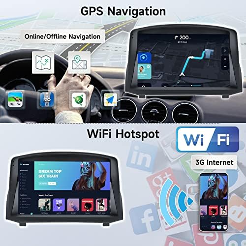 אנדרואיד 11 סטריאו לרכב עם Carplay Android Auto אלחוטית עבור פורד פיאסטה 2009-2014, 9 אינץ 'HD מסך מגע
