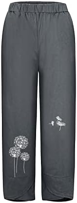 מכנסי טרניעה של מיאשוי פלוס נשים בגודל נשים מכנסיים מזדמנים מוצקים מכנסיים מודפסים מכנסיים מותניים אלסטיים
